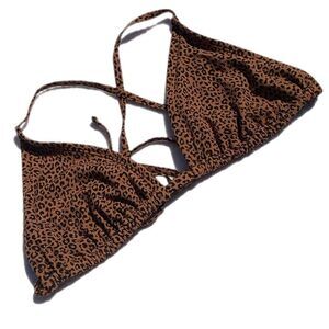 Ribbed Leopard Bikini Top